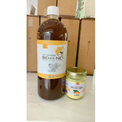 COMBO MẬT ONG RỪNG BEHONEY BEAR [ NATURAL HONEY ] 1.5KG + TINH BỘT NGHỆ [ TURMERIC STARCH ] 50 GR